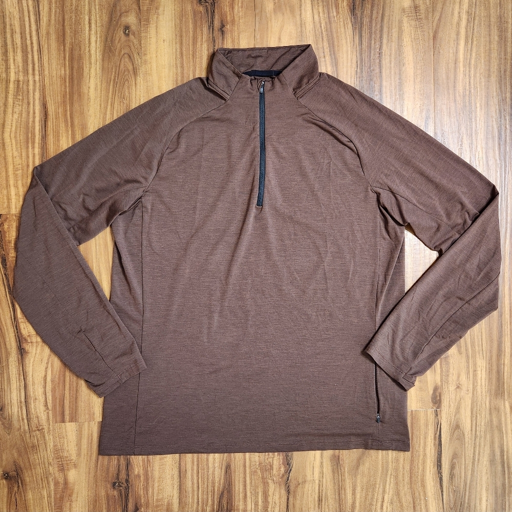 REI Co-Op Active Brown Quarter Zip Size Large